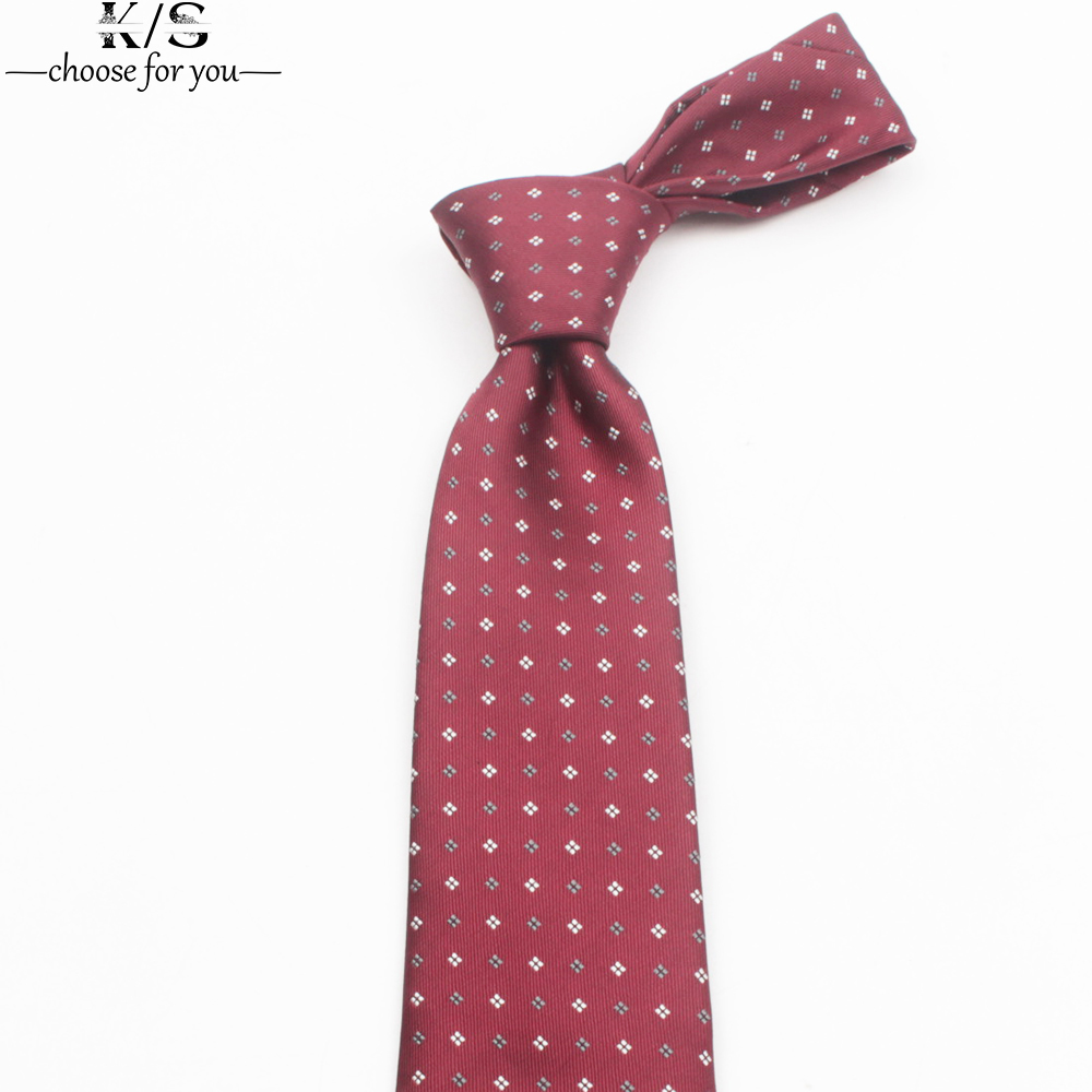 Men's Tie 8cm Stripe Dot Neckt - Men Formal Wear Red ulasan dan harga