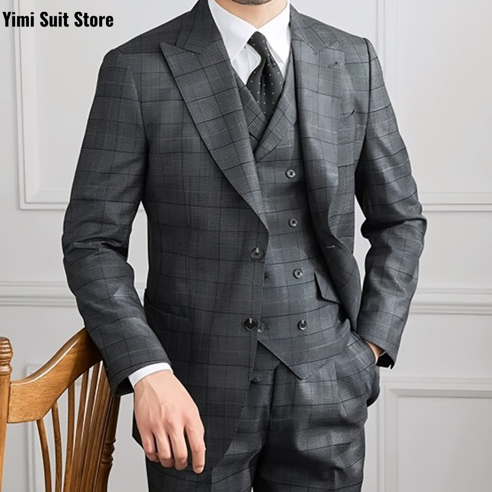 YiMinpwp Men's Suit 3Pcs Set P - Men Formal Wear Modern ulasan dan harga