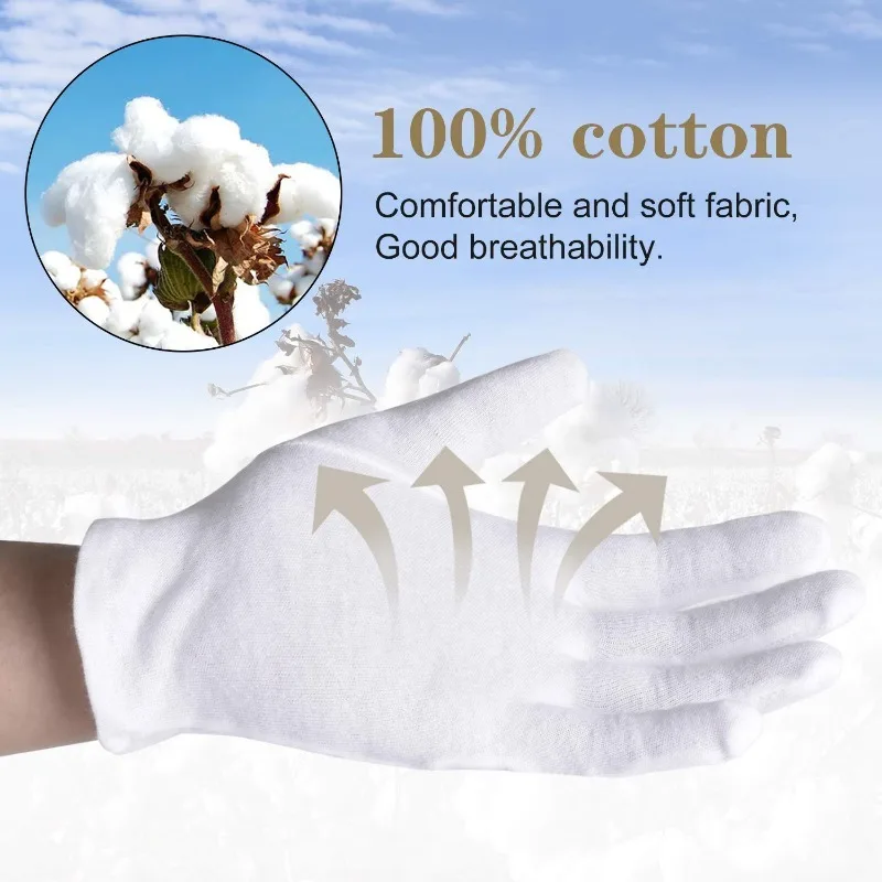 1pair White Cotton Gloves Men  - Formal Wear Gloves Men ulasan dan harga