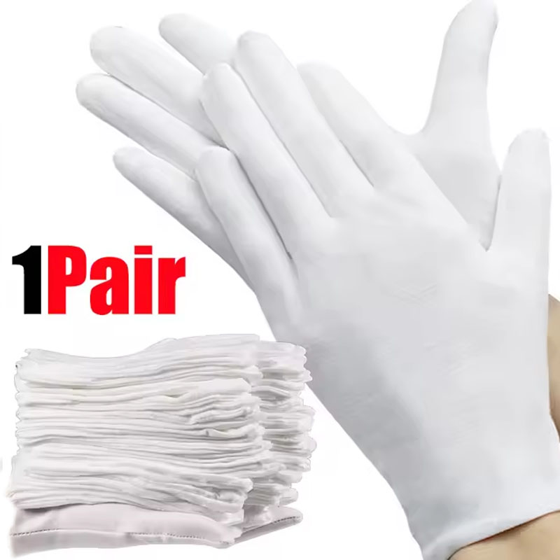 1pair White Cotton Gloves Men  - Formal Wear Gloves Men ulasan dan harga