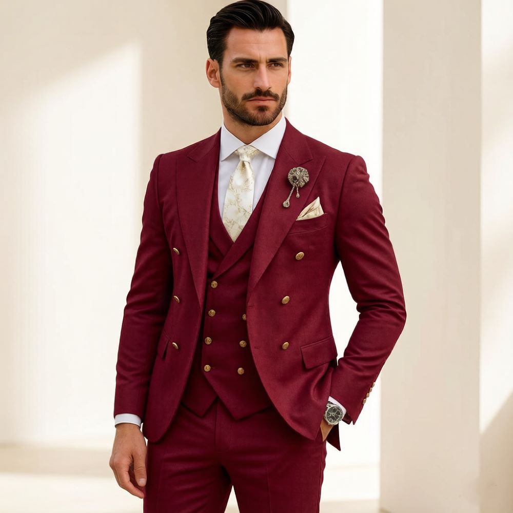 Men Ivory Wedding Suit Slim Fi - Men Formal Wear Modern ulasan dan harga