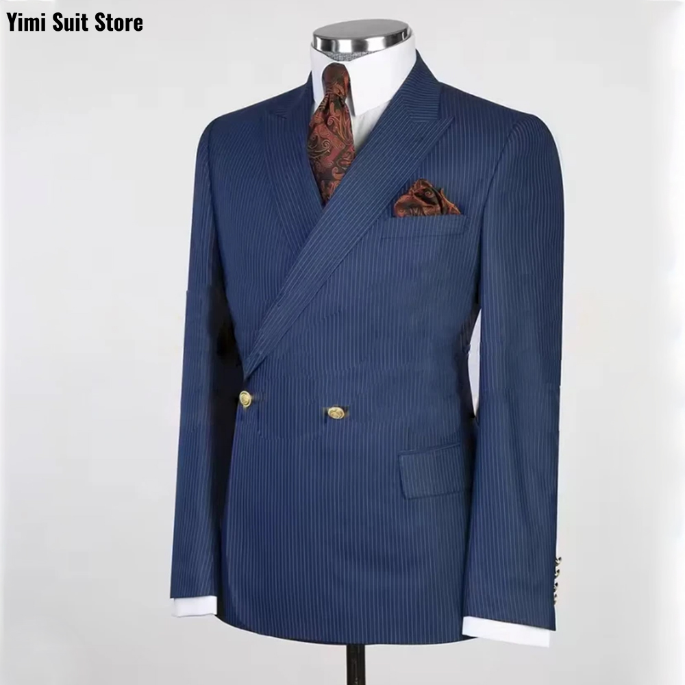 Pinstripe Men Suits 2 Pieces O - Men Formal Wear Modern ulasan dan harga