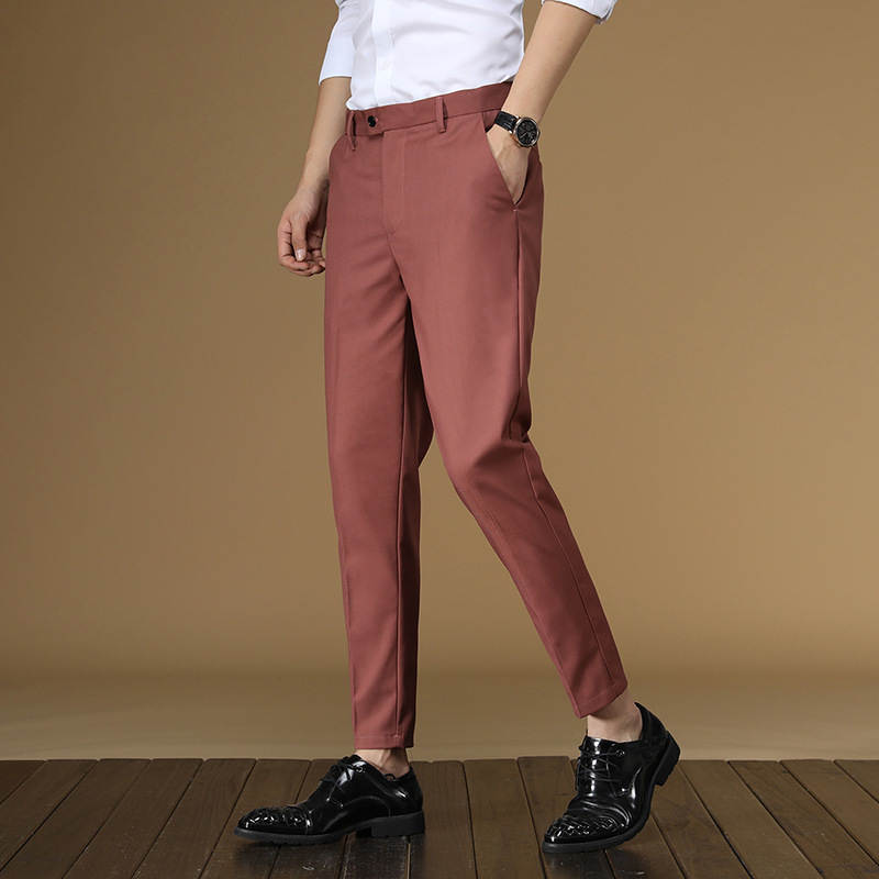 Summer Suit Pants Men Red Blac - Men Formal Wear Red ulasan dan harga