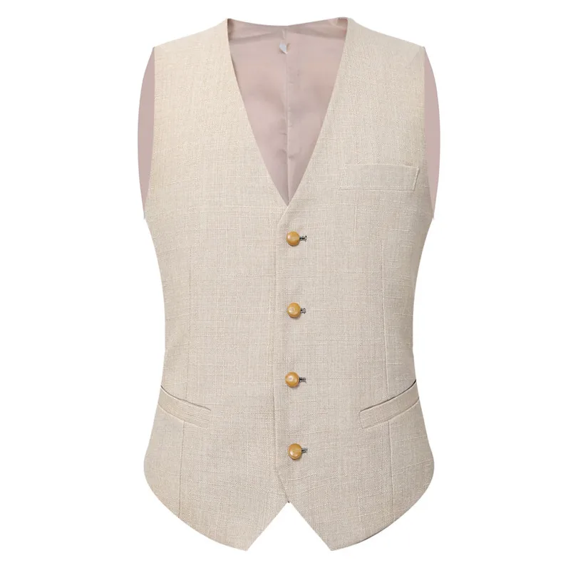 Beige Ivory Men Suit Casual Li - Men Linen Formal Wear ulasan dan harga