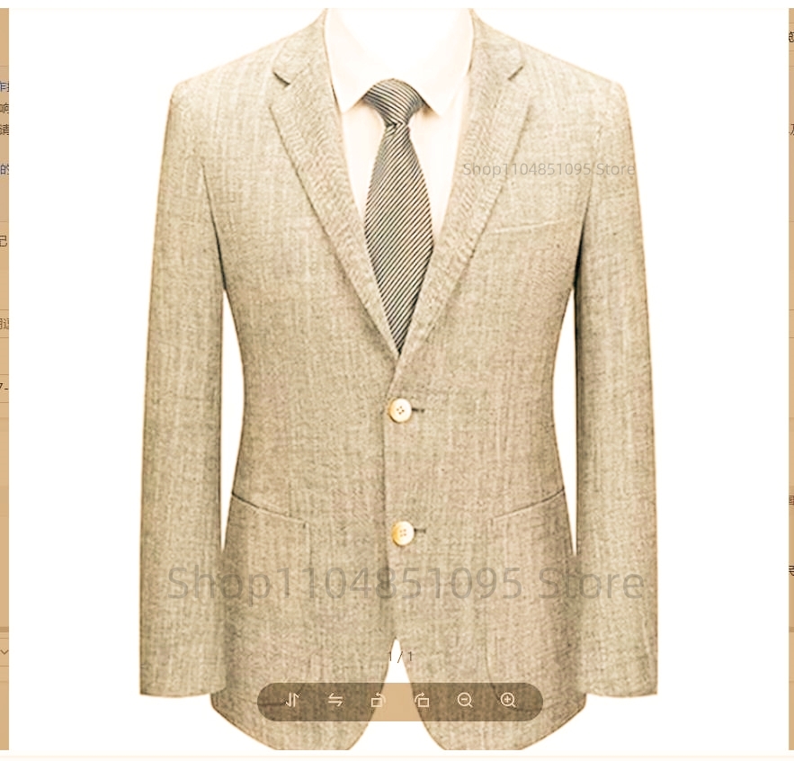 Men's Slim Fit Linen Suit Blaz - Men Linen Formal Wear ulasan dan harga