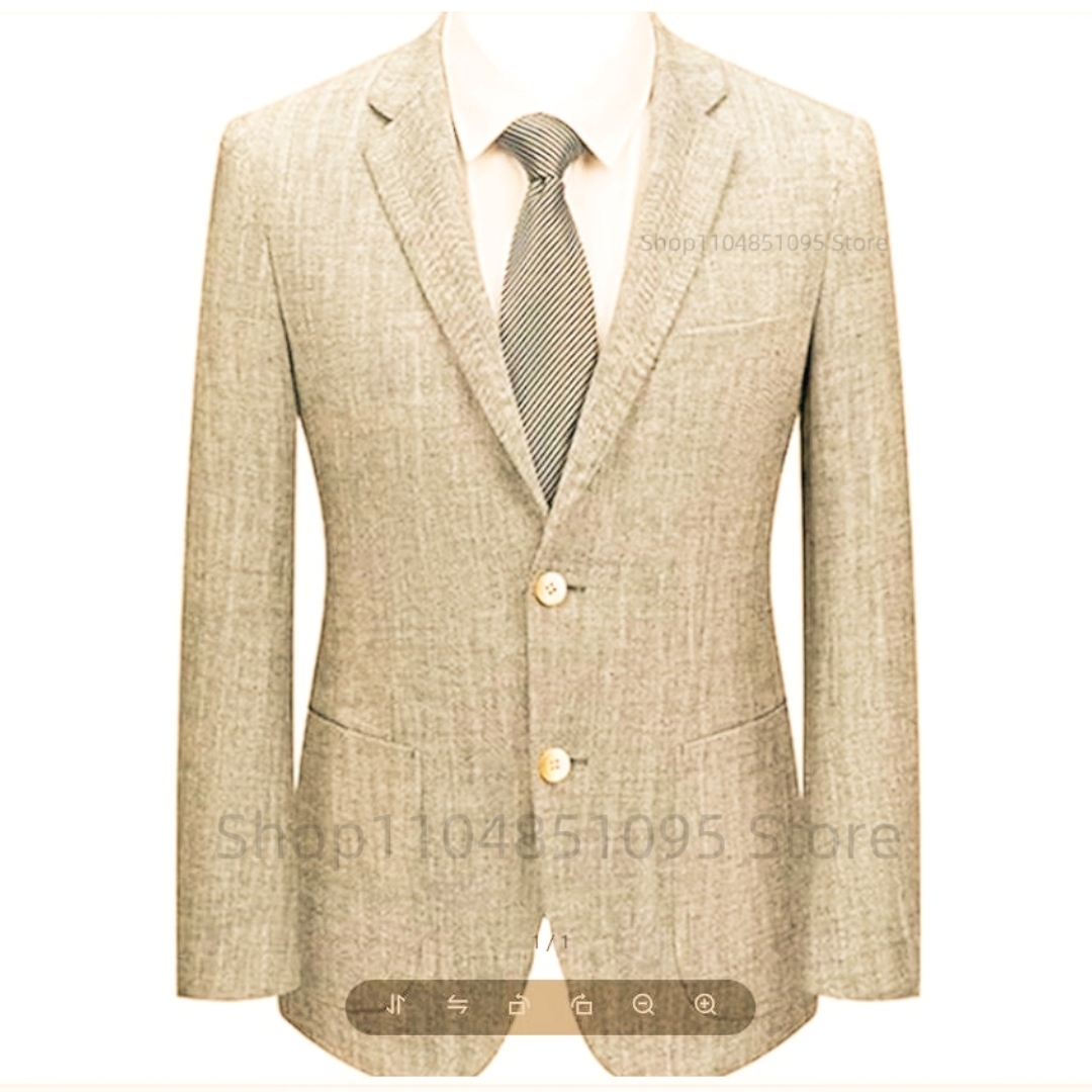 Men's Slim Fit Linen Suit Blaz - Men Linen Formal Wear ulasan dan harga