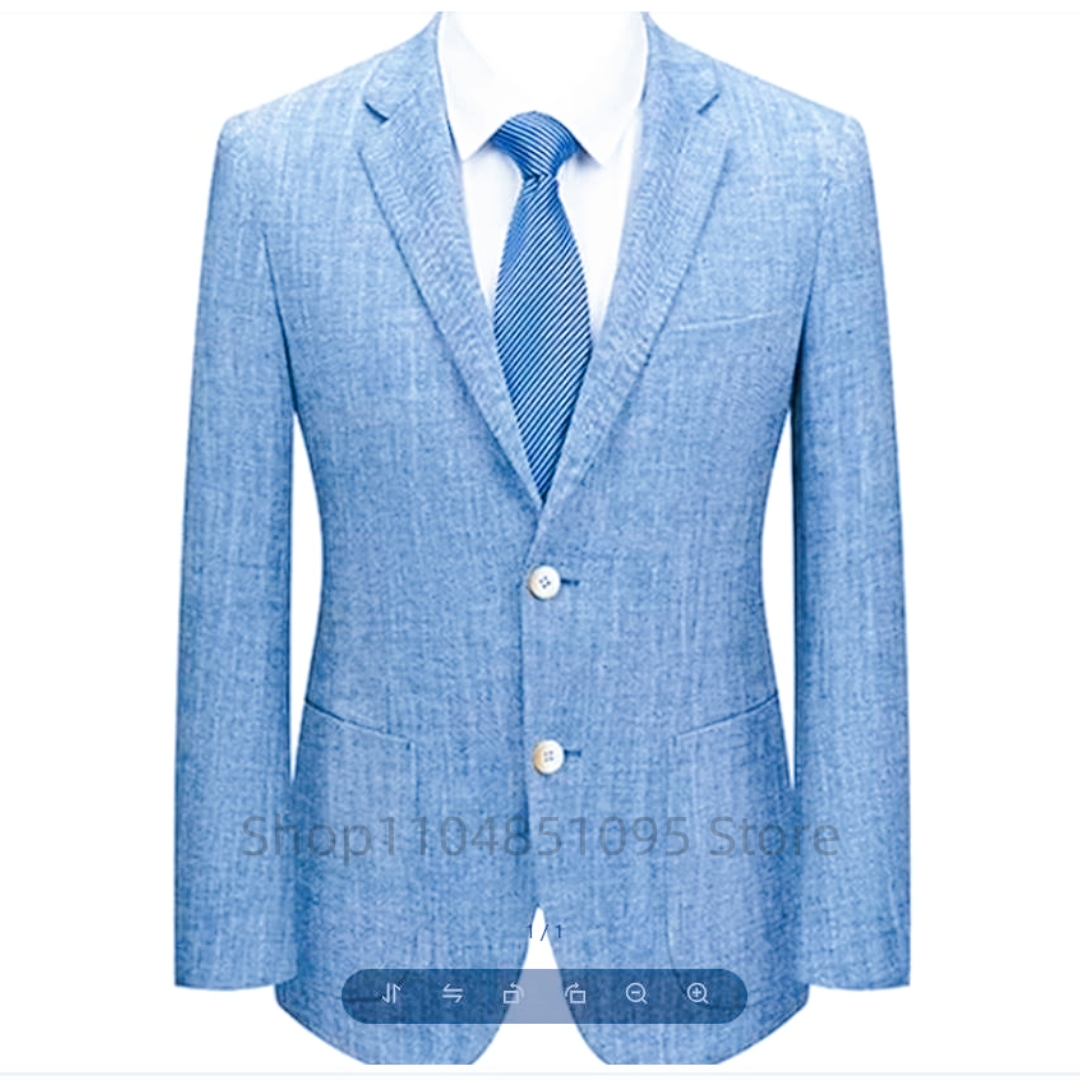 Men's Slim Fit Linen Suit Blaz - Men Linen Formal Wear ulasan dan harga