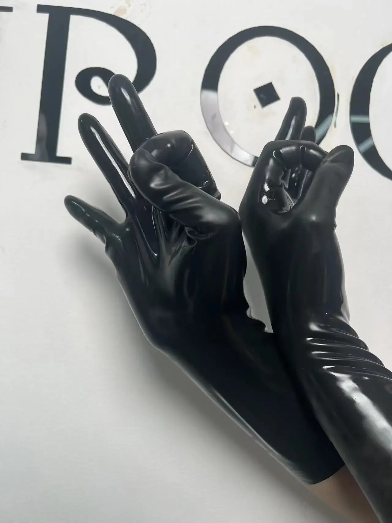 latex fetish man gloves  rubbe - Formal Wear Gloves Men ulasan dan harga