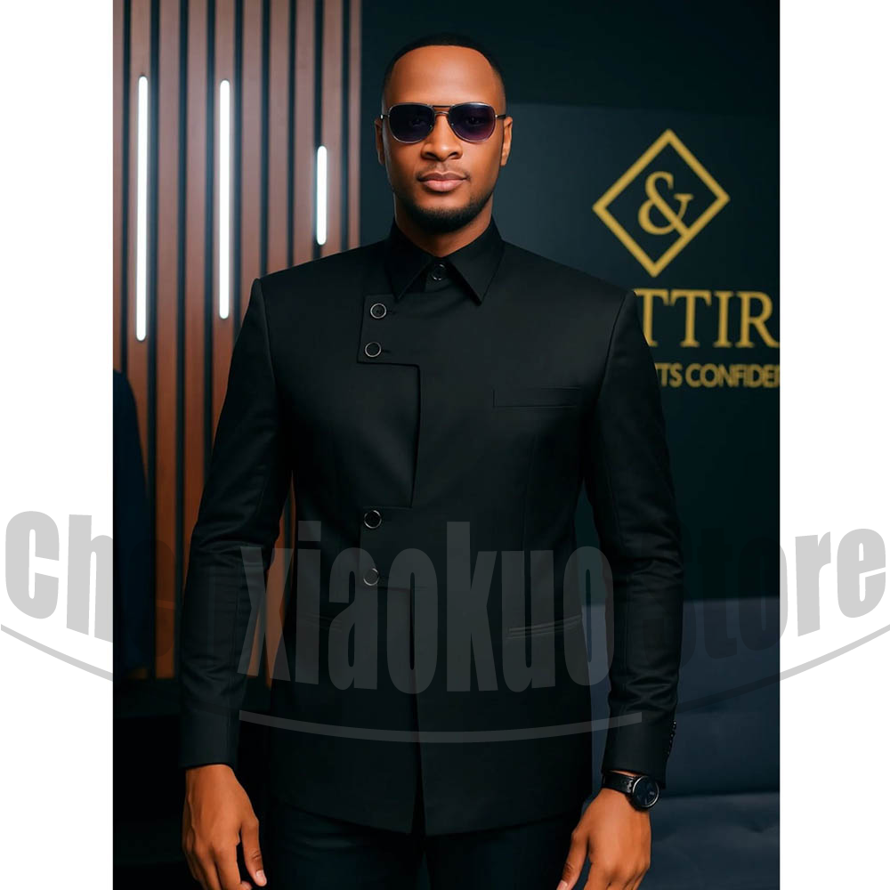 Fashion Mandarin Collar Mens S - Men Formal Wear Modern ulasan dan harga