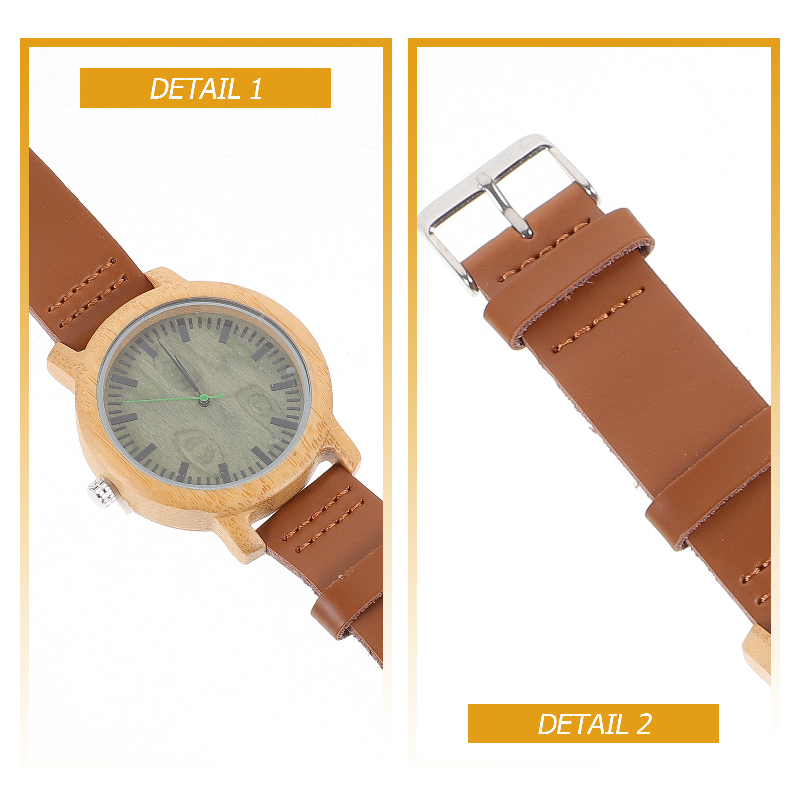 1Pcs Wooden Bamboo Watch for M - Men'S Formal Wear Watches ulasan dan harga