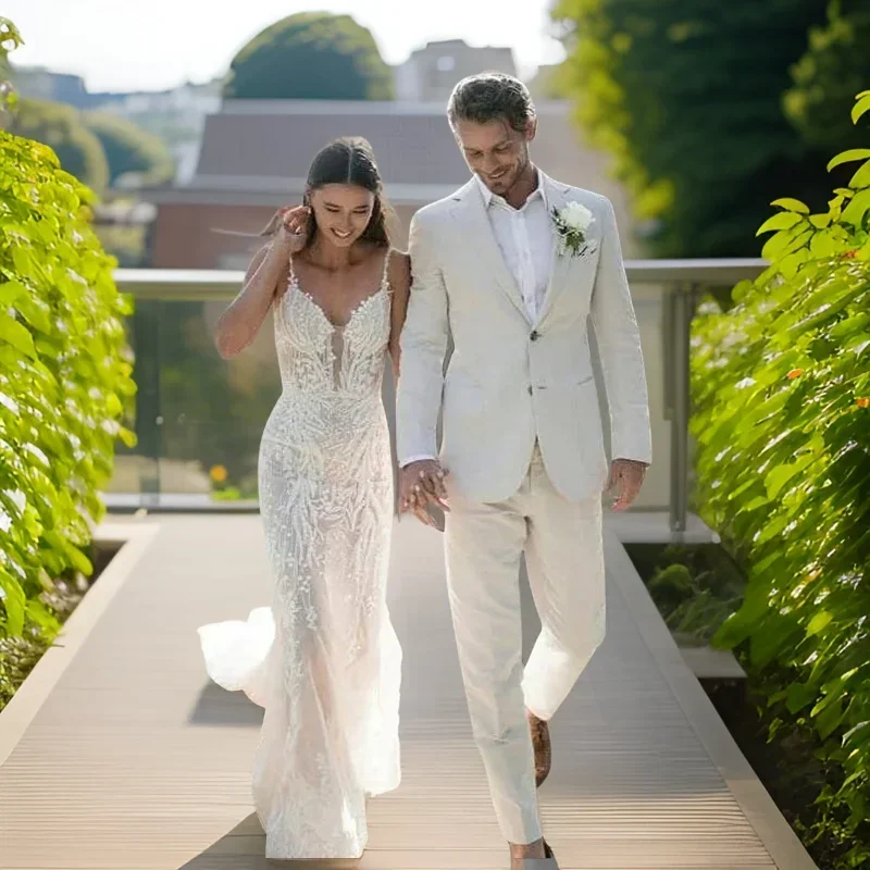 Linen Wedding Tuxedo For Men S - Men Linen Formal Wear ulasan dan harga