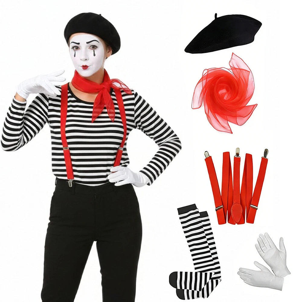 4PCS Men Women Mime Costume Ha - Formal Wear Gloves Men ulasan dan harga