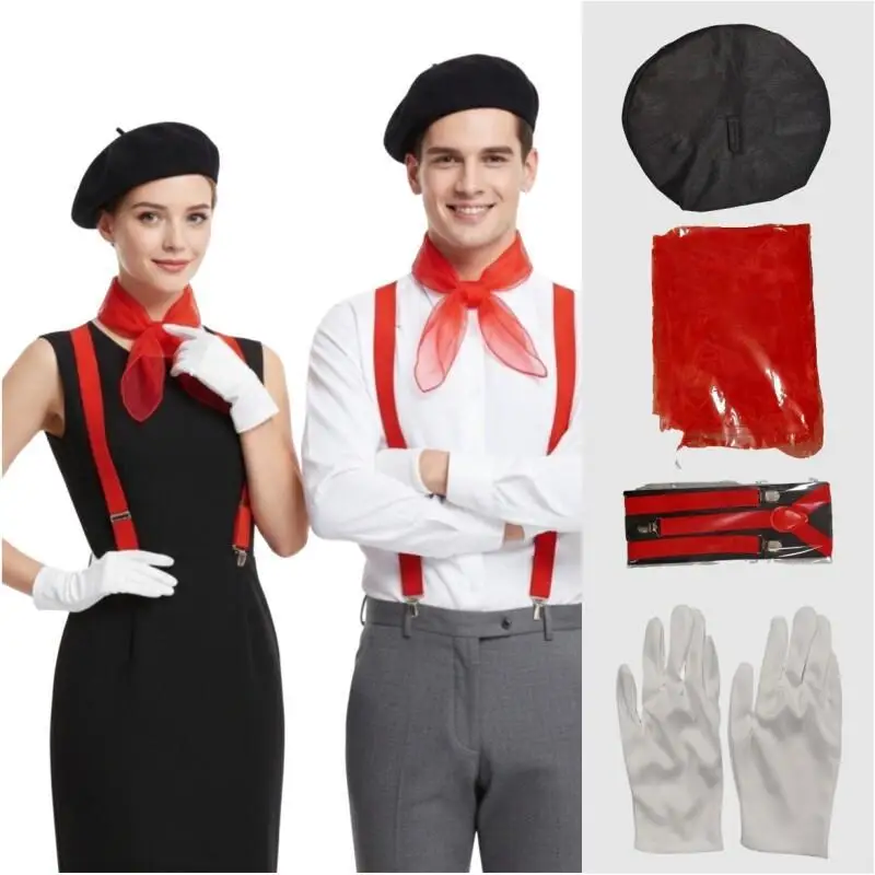 4PCS Men Women Mime Costume Ha - Formal Wear Gloves Men ulasan dan harga