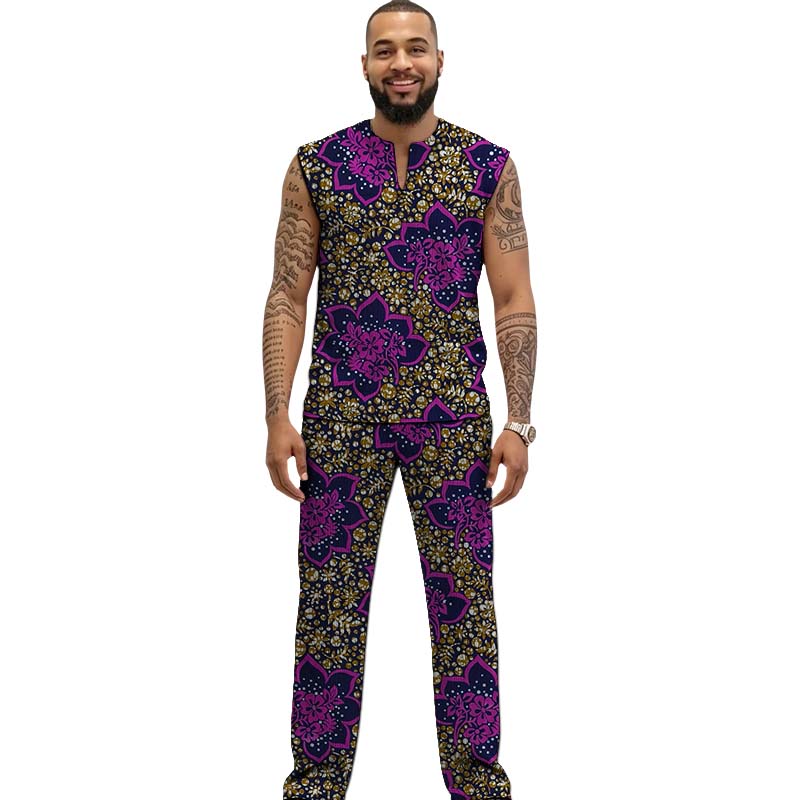 African Print Couture Tank Top - Men Formal Party Wear Outfit ulasan dan harga