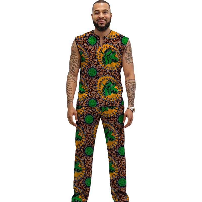 African Print Couture Tank Top - Men Formal Party Wear Outfit ulasan dan harga