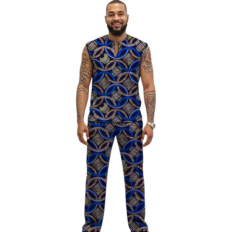 African Print Couture Tank Top - Men Formal Party Wear Outfit ulasan dan harga