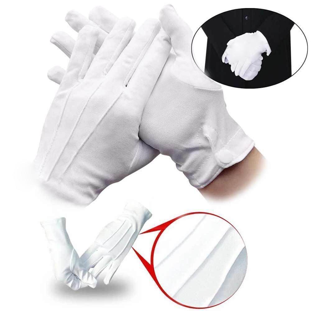 1 Pair White Cotton Gloves Adu - Formal Wear Gloves Men ulasan dan harga