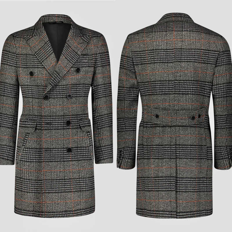 Modern Grid Woolen Blend Men O - Men Formal Wear Modern ulasan dan harga