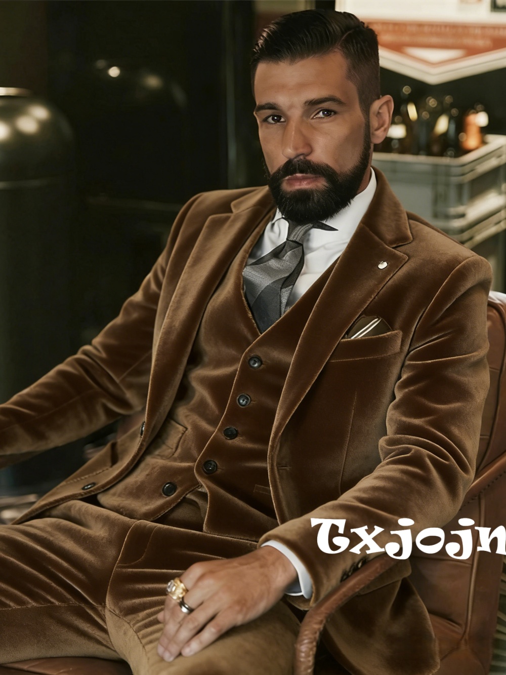 Men's Velvet Suits 3 Pieces Da - Men Formal Party Wear Outfit ulasan dan harga