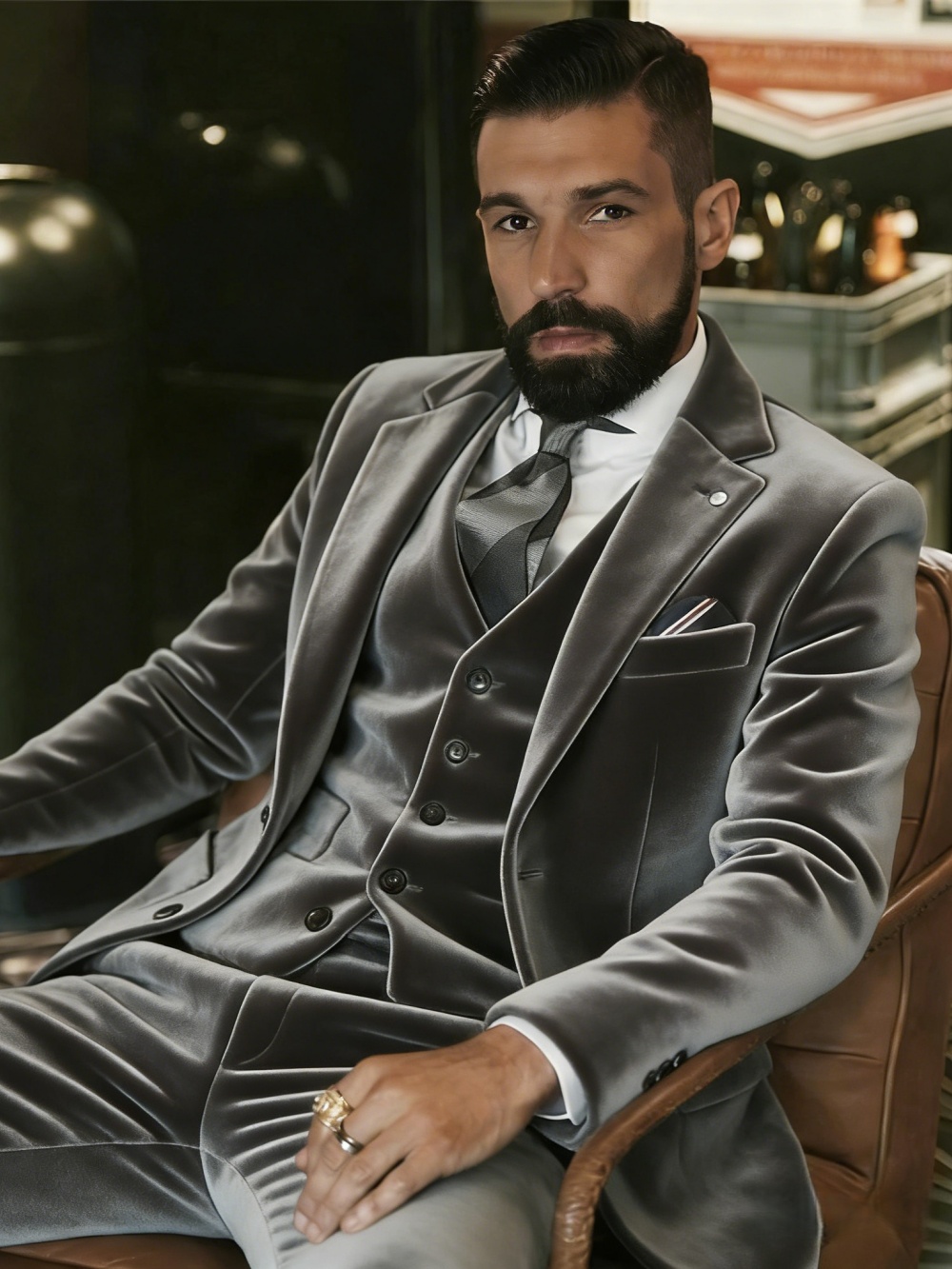 Men's Velvet Suits 3 Pieces Da - Men Formal Party Wear Outfit ulasan dan harga