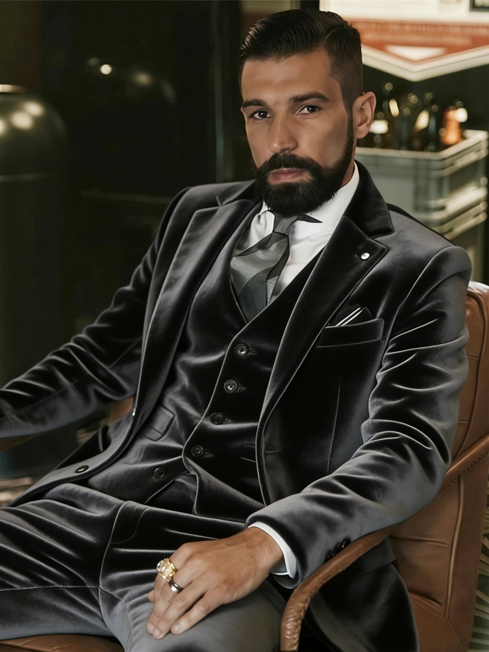 Men's Velvet Suits 3 Pieces Da - Men Formal Party Wear Outfit ulasan dan harga