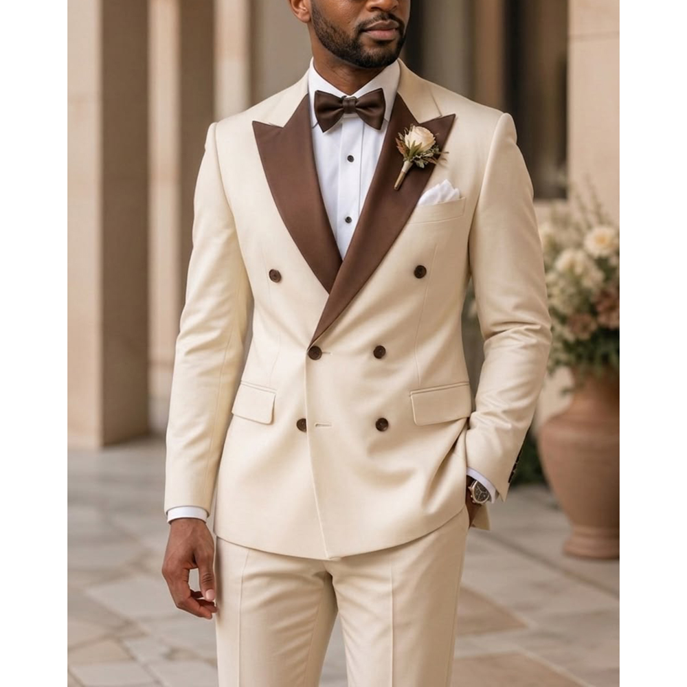 Men Double Breasted Tuxedo Sui - Men Formal Wear Modern ulasan dan harga